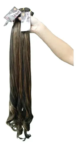 Cabelo Semi Humano Mega Hair 70cm 250g Morena Iluminada Ond