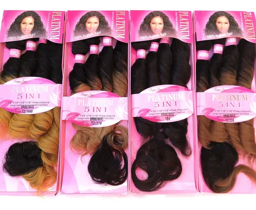 Cabelo 50% Human E 50% Orgânico Platinum Spring Wave 1pct