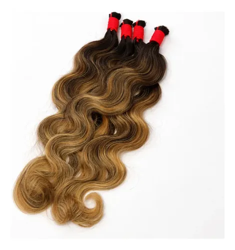 Cabelo Humano Moreno Iluminado 65cm 50g Mega Hair