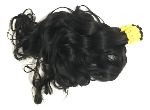 Cabelo Humano Cacho Caipira 45cm 150g Castanho Natural