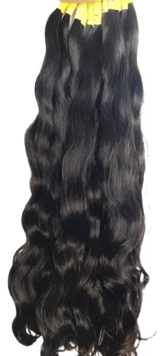 Cabelo Humano Virgem Ondulado 70/75cm -200 Gramas Cor Castanho