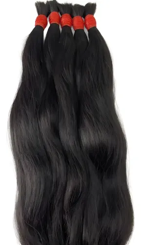 Cabelo Humano Fios Longos Liso Vietnamita 70cm Castanho alongamento