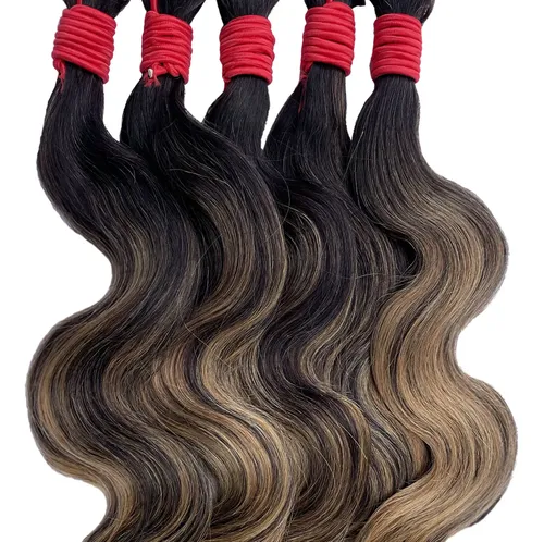 Cabelo Humano Ondulado Morena Iluminada Chocolate 65cm, 50g
