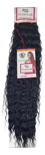 Rabo De Cavalo Cacheado Bio Fibra Com Regulador 70cm 185g Cor Castanho Escuro