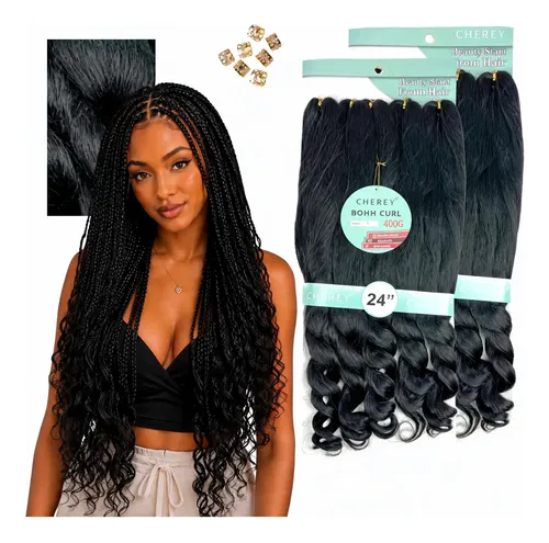 2 Cabelo Jumbo Boho Curl Tranças Gypsy Braid Cacho Na Ponta