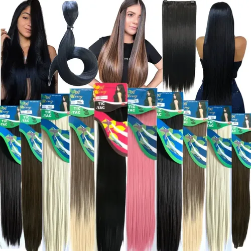 Cabelo Alongamento Tic Tac Liso 70cm Idêntico A Humano+brind
