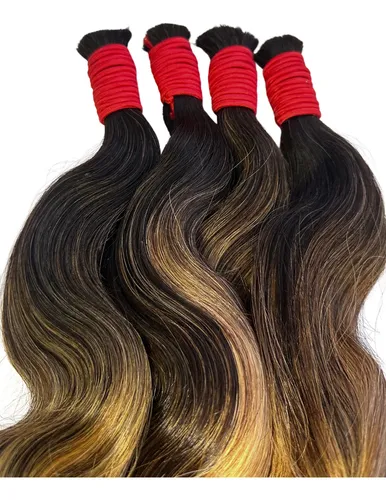 Cabelo Humano Moreno Iluminado 65cm - 100gramas