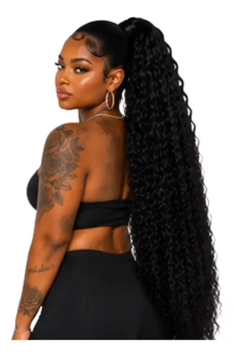 Rabo De Cavalo Afro Cacheado Bio Vegetal 80cm Igual O Humano