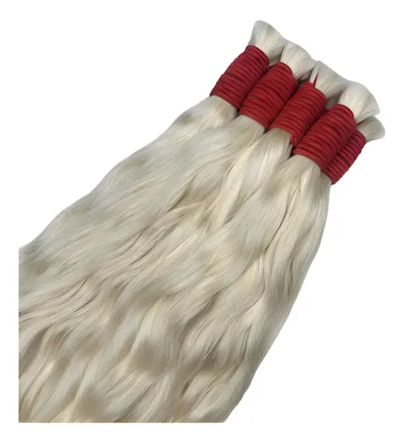 Cabelo Loiro Ondulado Natural 100 Gr 75cm 100% Cabelo Humano