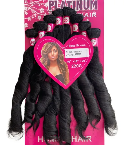 Cabelo 50%human 50%orgânico- Platinum Spring Plus- 1pct