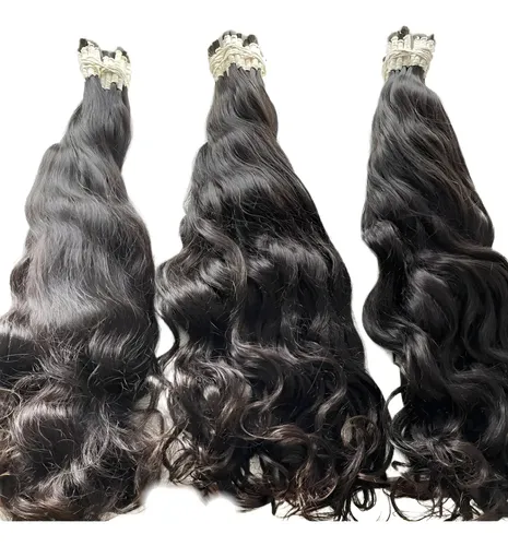Cabelo Humano Liso Ondulado Virgem 65cm, 150gr Pontas Cheias Cor Castanho