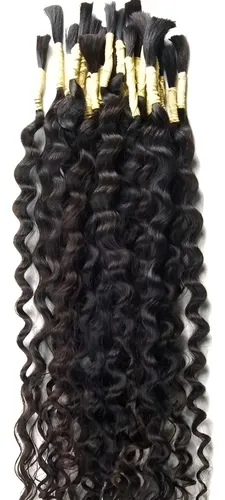 Cabelo Humano cacheado 250 gramas 50/55cm cor castanho