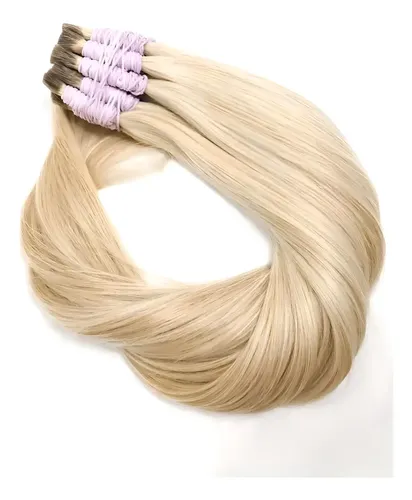 Cabelo Natural 70cm Loiro Claríssimo Fio a Fio Mendes E Andrade Mega Hair