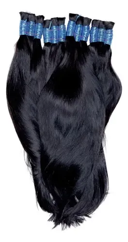 Mega Hair de Cabelo Humano Virgem Castanho de 75 cm